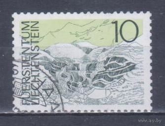 [1206] Лихтенштейн 1972. Ландшафт. Гашеная марка. 1