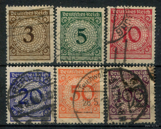 Веймарская Республика - 1923г. - цифры - 6 марок - полная серия, гашёные [Mi 338-343]. Без МЦ!