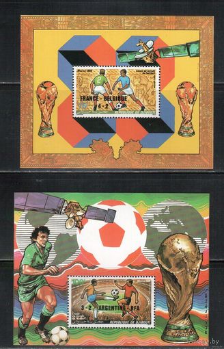 Джибути-1986 (Мих.БЛ.128-129)   Спорт, ЧМ-1986, Футбол, Надп MNH