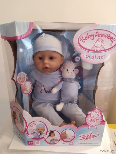 Кукла интерактивная Беби Аннабель (оригинал) 46 см с мимикой+музыкальная игрушка Овечка,Zapf Creation(Германия)