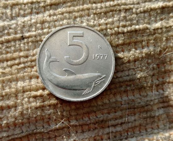 Werty71 Италия 5 лир 1977 Рыба Дельфин