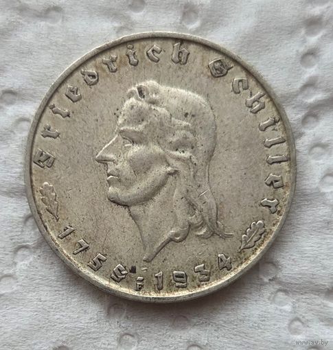 2 марки 1934 Шиллер