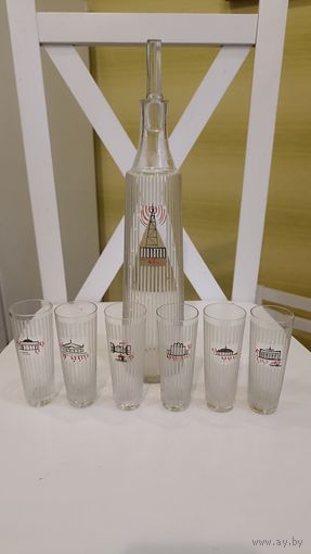 Штоф и 6 стопок виды Ленинграда, суперсостояние , с рубля