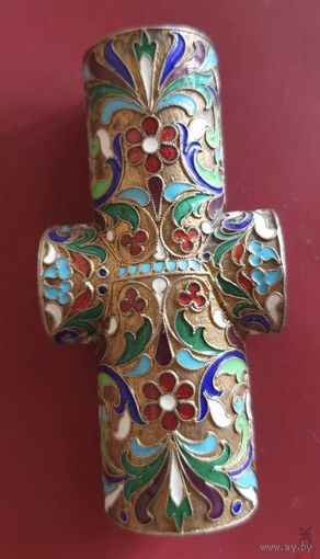 Монетница. Серебро, 84 проба, эмаль, позолота. Состояние! Редкость.