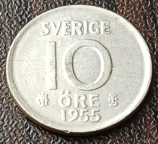 Швеция 10 эре, 1955    ( 1-8-8 )