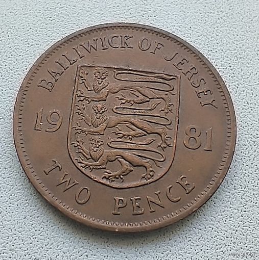 Джерси 2 Пенса, 1981 (Один год чекана, 50000 шт)  6-5-2