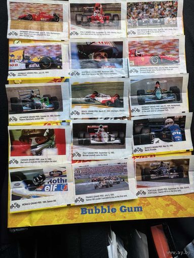 23  вкладыша  Формула -1 Гран При Formula - 1 Gran  Prix