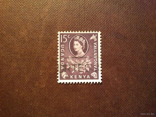 Колония Kenya Uganda Tanganyika 1960 г.(Британия ).Елизавета II и кофейный куст./31а/