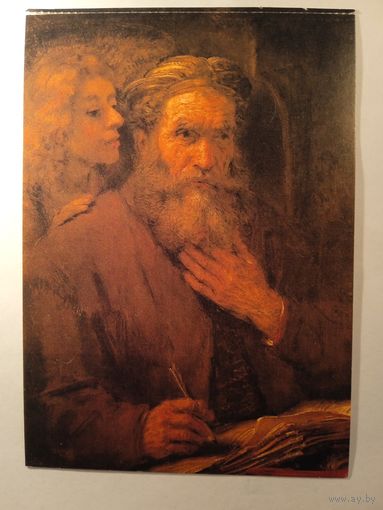 Рембрандт. Озарение евангелиста Матвея благодаря ангелу. Издание Германии