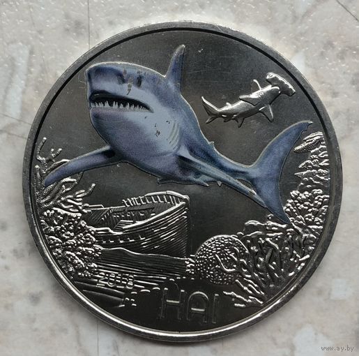 3 евро Австрия 2018 г., Акула, из серии "Животные со всего мира"