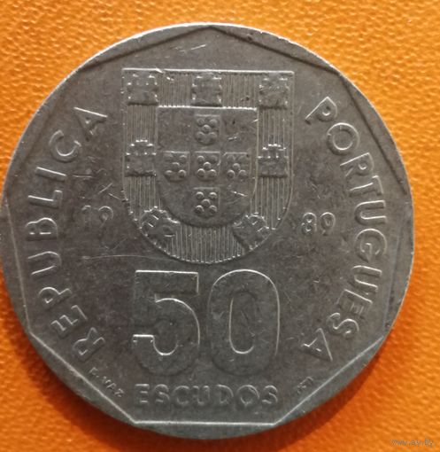 Португалия 50 эскудо 1989 г., KM# 636