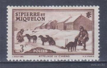 [838] Французские колонии. Сент-Пьер и Микелон 1938. Собачья упряжка.3с. МН