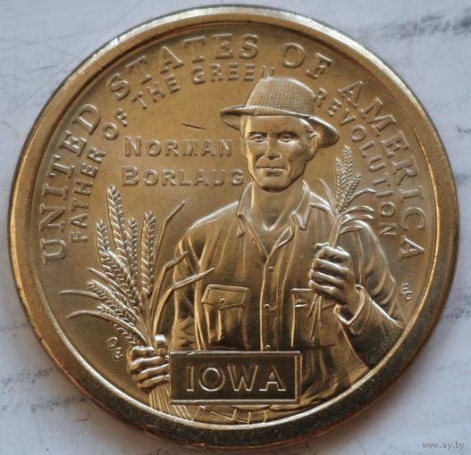 США 1 доллар 2026 год "Айова. Норман Борлоуг, отец Зелёной революции"