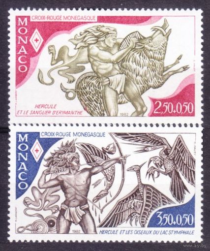 1982 Монако 1551-1552 Фауна - Красный Крест Подвиги Геракла 2,50 евро