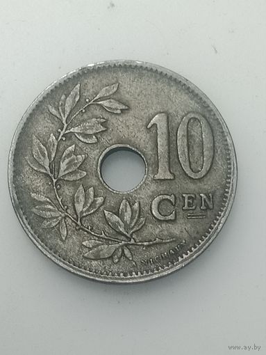 Бельгия 10 сантимов 1921 года . Надпись на Галанском языке  , BELGIE .