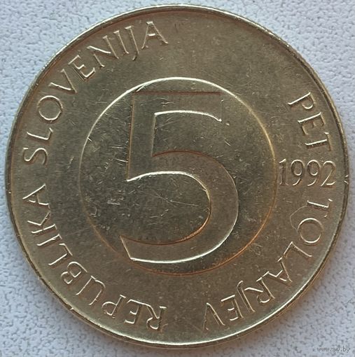 Словения 5 толларов 1992 г.