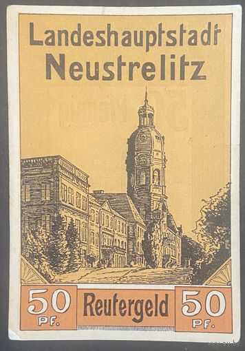 Нотгельд 50 пфеннигов 1921 год. Нойштрелиц. Веймарская республика
