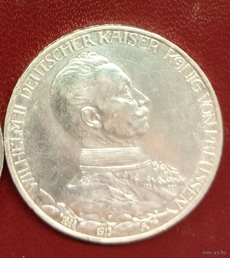 Пруссия 3 марки 1913. 25 лет правления