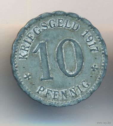 Германия 10 пфеннигов 1917 г. Нотгельд STADT HAGEN = Город Хаген  _состояние VF/XF