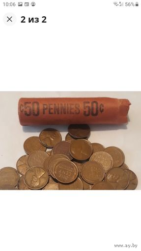 1 цент (пенни) 1956 Денвер ролл 50 штук