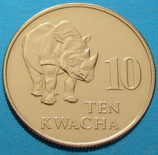 Замбия. 10 квача 1992 год  КМ#32   "Чёрный носорог"