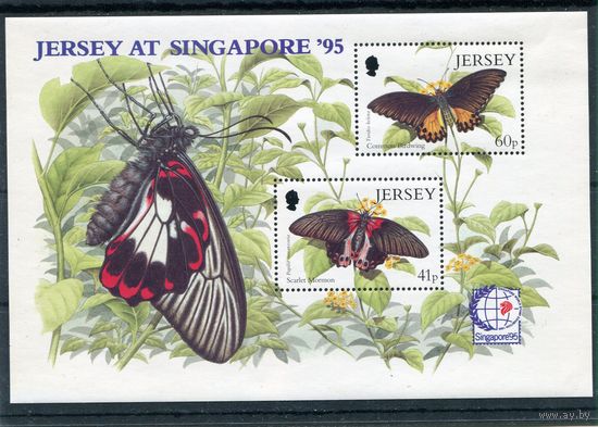 Великобритания. Джерси. Фауна. Бабочки. Блок