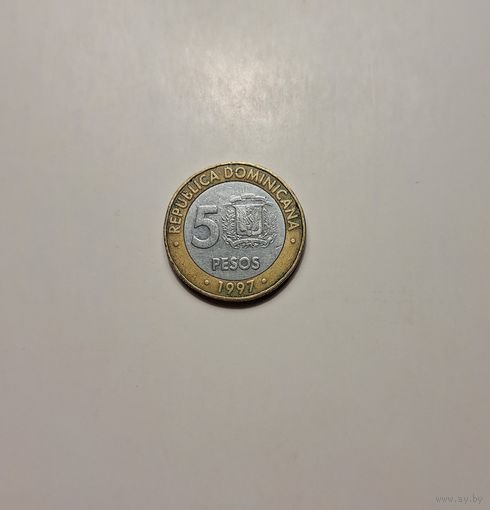Доминикана 5 песо 1997