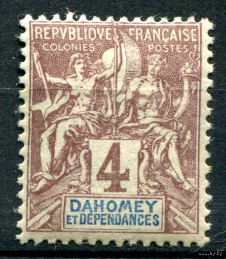Французские колонии - Дагомея (Бенин) - 1901/05г. - аллегория, 4 с - 1 марка - MH [Mi 8]. #4-W1-105-A-1