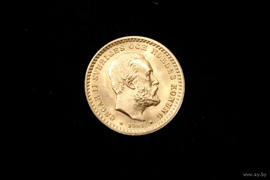 5 крон 1901 г. Швеция, Оскар II. Штемпельный блеск!