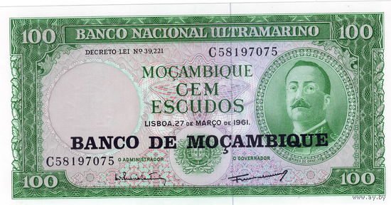 Мозамбик, 100 эскудо, 1961 г., UNC