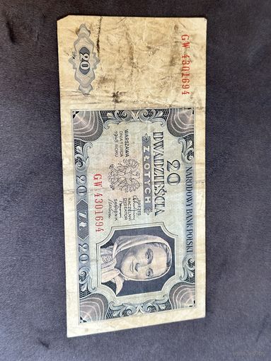 20 злотых 1948 г. Польша распродажа коллекций много Лотов с рубля
