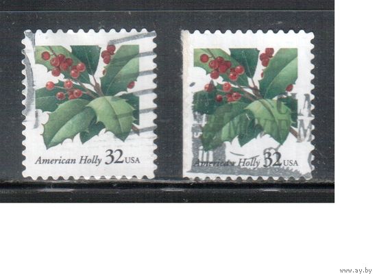 США-1997 (Мих.2902 ВА+BD) , гаш., Стандарт, Флора, Ягоды(одиночка), 2 зубцовки(1)