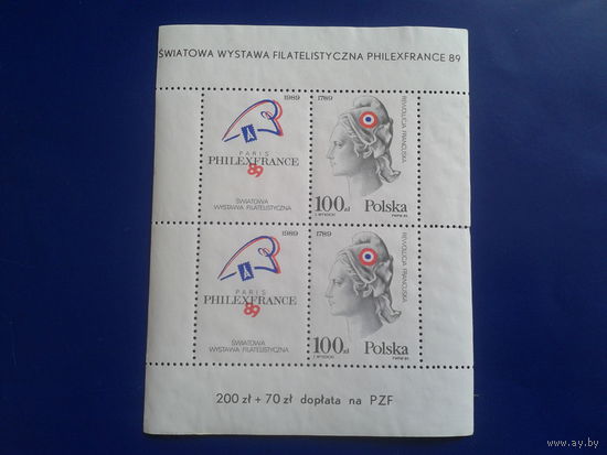 Польша 1989 Фил. выставка в Париже Блок