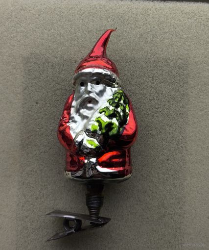 Ёлочная игрушка Санта Клаус с Елкай