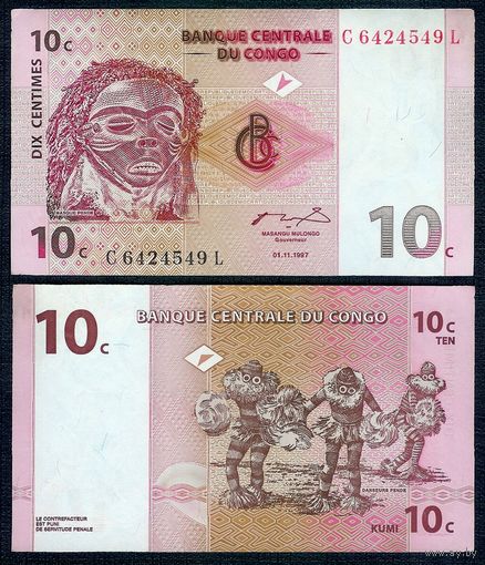 Конго 10 Сантим 1997 год, UNC