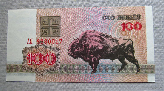 Б01-0352 100 Рублей Беларусь 1992 Серия АЯ