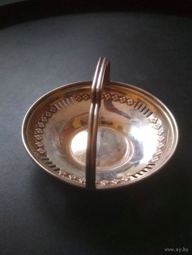 Солонка блюдце STERLING серебро 925, Англия, корзинка, тарелочка, икорница, розетка, без дефектов