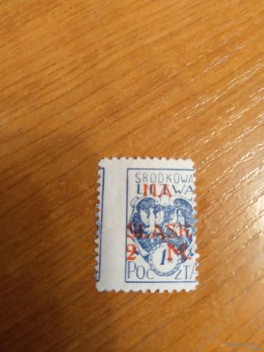 1921 Центральная Литва (Беларусь) Мих 24 А разновидность сдвиг перфорации + абкляч герб чистая клей наклейка (2-3)