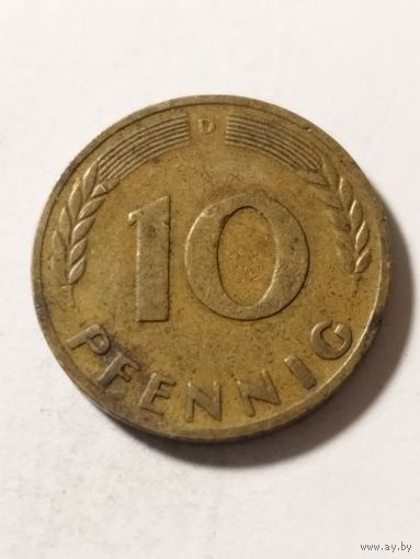 Германия 10 пфенинг 1950 D