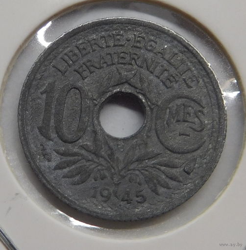 Франция 10 сантимов 1945 г