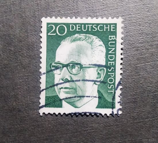 Марка Германия 1970 год Густав Хайнеман