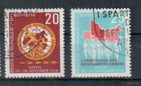 ГДР 1958. Ми658-659. Спорт. Спартакиада армий