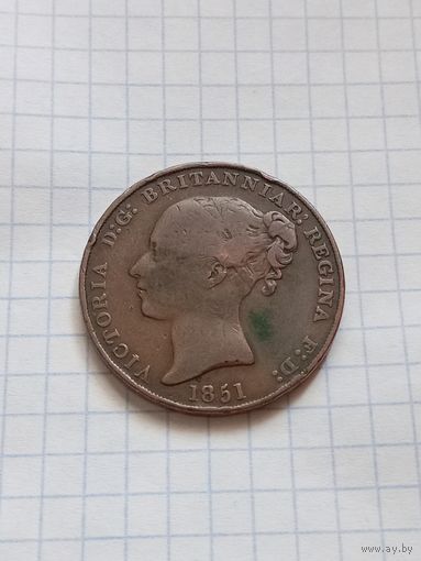 1/13 шиллинга 1851 года. Джерси.