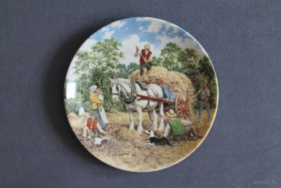 Тарелка коллекционная [1989г., Англия, Wedgwood, Сенокос, Bradex #26-W90-35.3] D=20см.