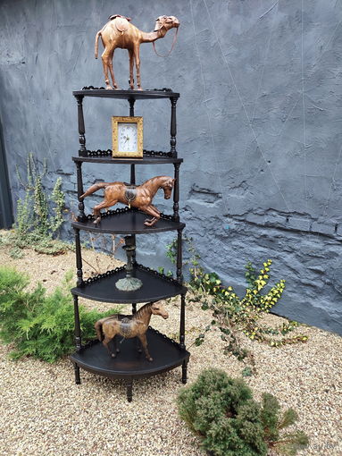 Винтажная Угловая Этажерка на 5 полок, Дуб, Европа ХХ век.