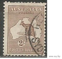 Австралия. Кенгуру на фоне карты.1913г. Mi#14.