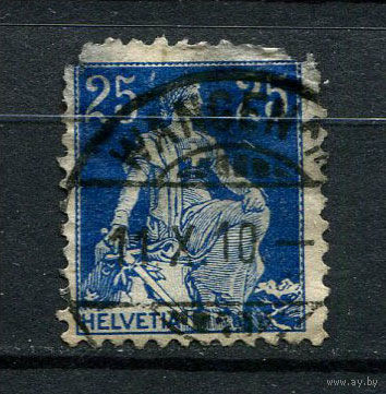 Швейцария - 1908/1940 - Гельвеция 25C - [Mi.103x] (есть тонкое место) - 1 марка. Гашеная.  (Лот 95CB)