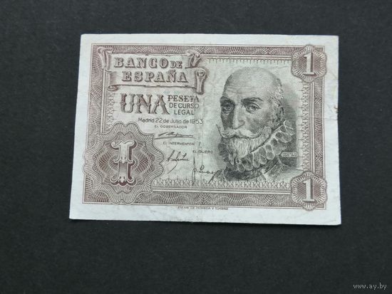 Испания 1 песета 1953