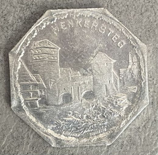 Германия Нюрнберг нотгельд 20 пфеннигов 1919 год. Мост палачей трамвайный жетон