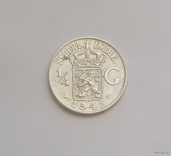 1/4 гульдена,1945гг. 720 пр.,Голландская Ост-Индия.
